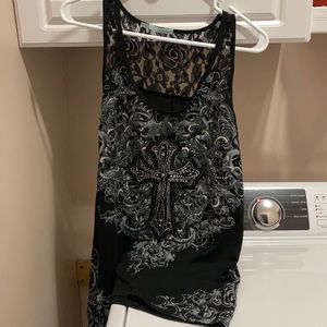 Women’s xl Maurices black cross tank top